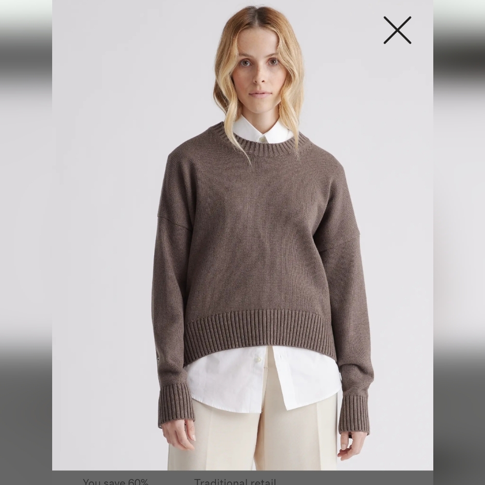 ✨ NWT ✨ Quince 100% Organic Cotton Boyfriend Crew Sweater